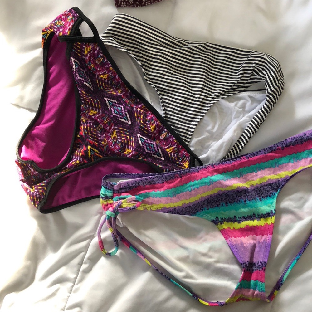 set of three bikini bottoms